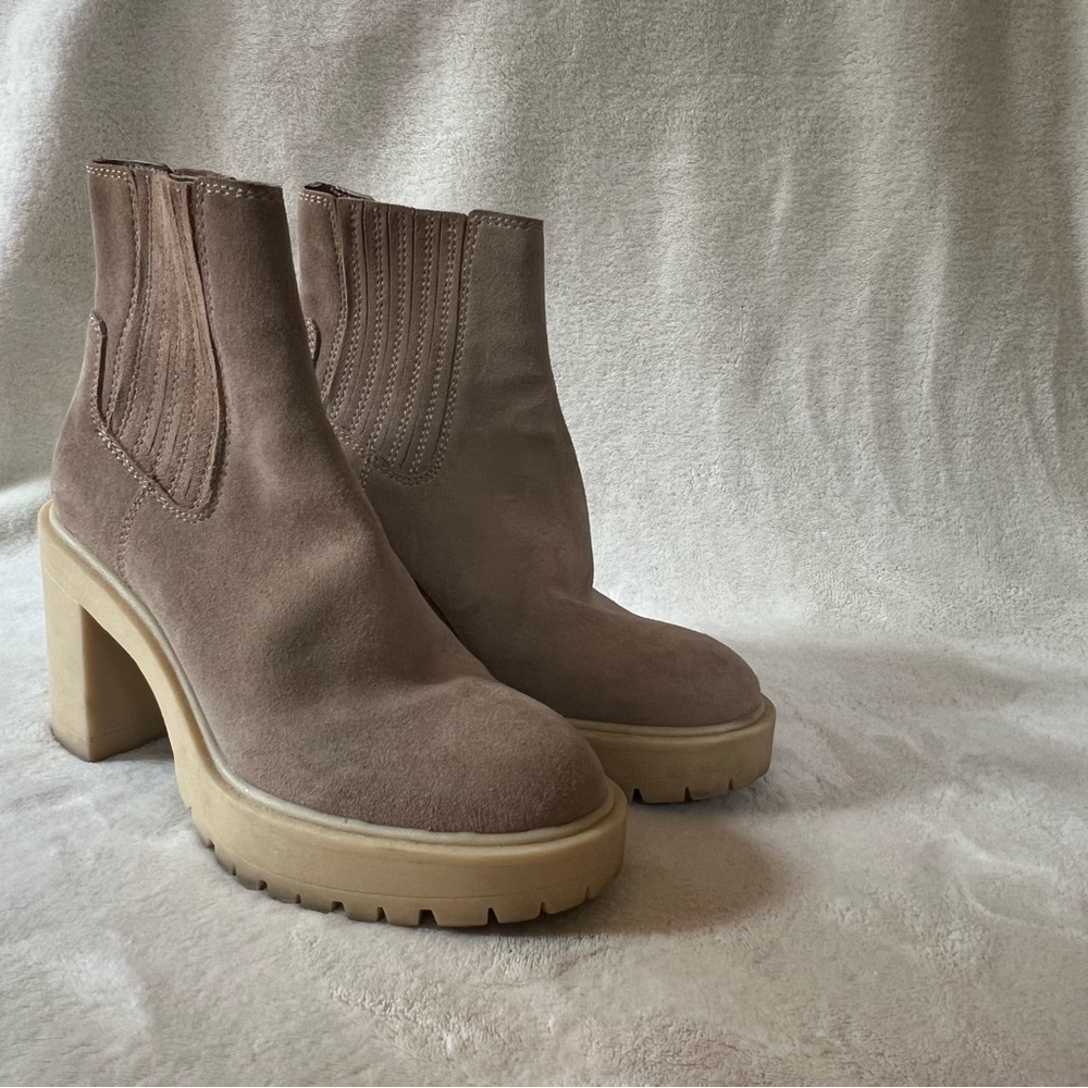 Dolce Vita Taupe Heeled Boots